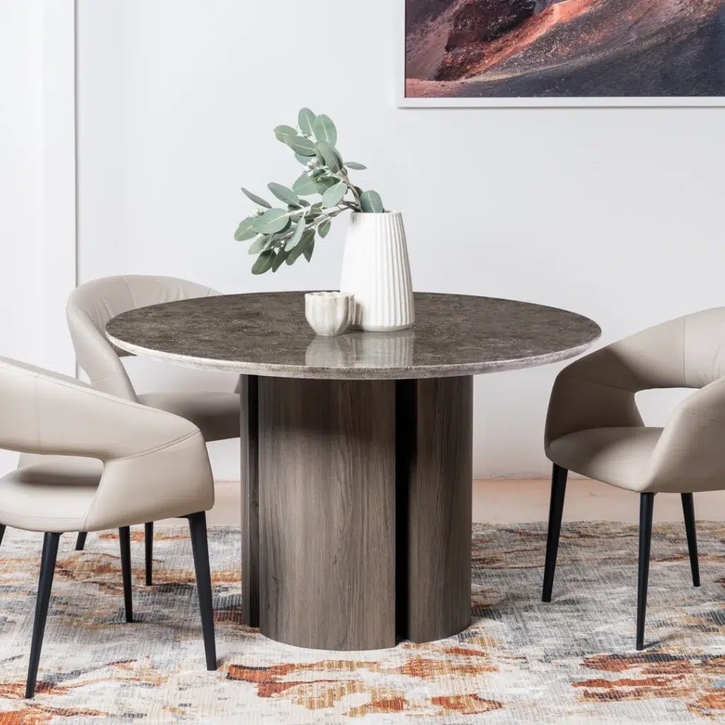 Beige eco-leather dining chairs set of 2 with black metal frame for modern dining room