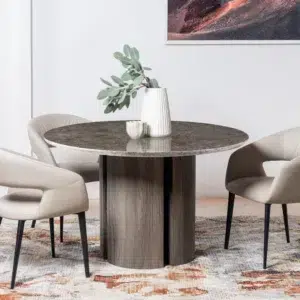 Beige eco-leather dining chairs set of 2 with black metal frame for modern dining room