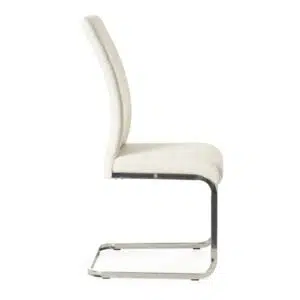 White Chara dining chairs set of 2 ergonomic design with chrome frame for modern spaces