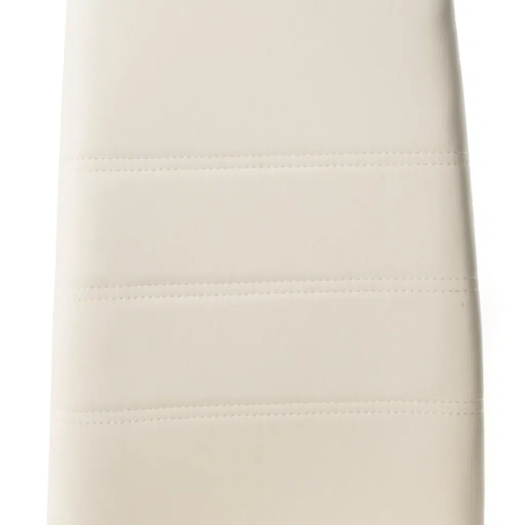 White Chara dining chairs set of 2 ergonomic design with chrome frame for modern spaces