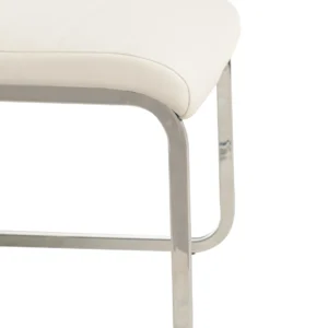 White Chara dining chairs set of 2 with chrome frame for modern interiors