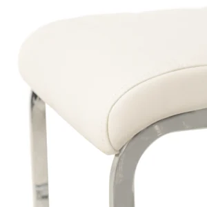 White Chara dining chairs set of 2 with chrome frame for modern interiors