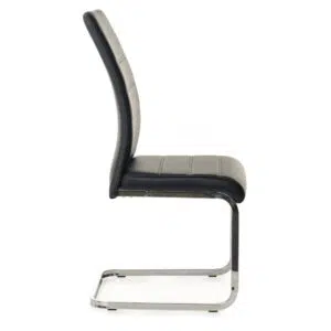 Chara Black Dining Chairs Set of 2 Cantilever Faux Leather Chrome Frame