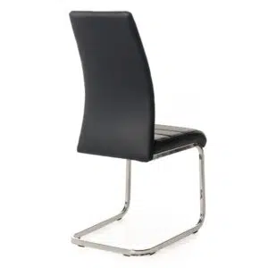 Chara Black Faux Leather Cantilever Dining Chairs Set of 2