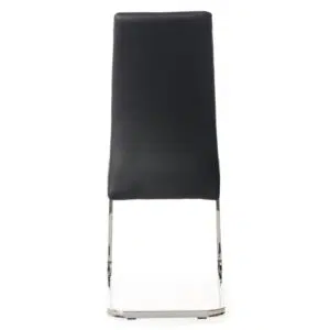 Black Chara Cantilever Dining Chairs Set of 2 Chrome Frame