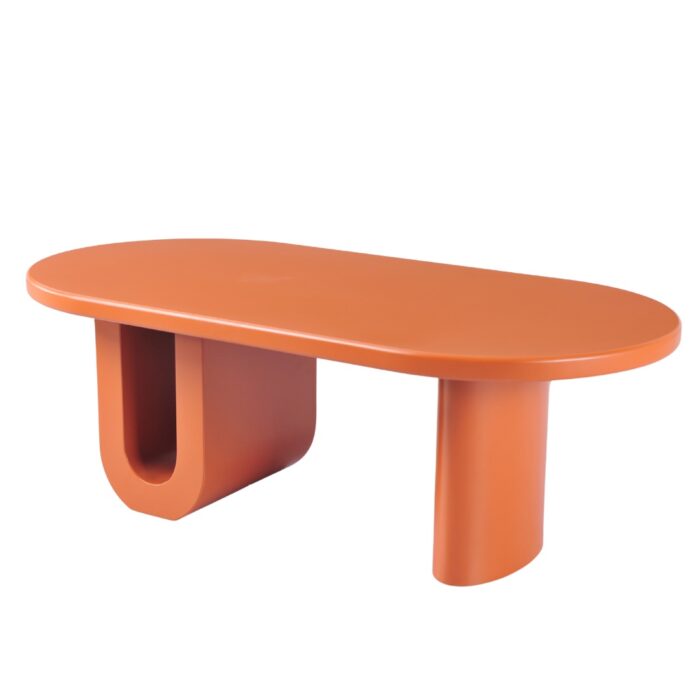 Orange Matte Citrus Coffee Table Geometric Design