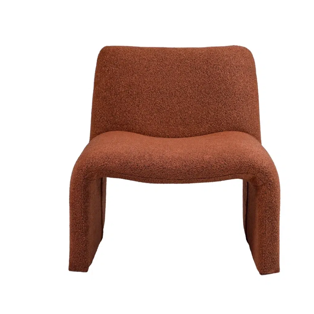 Calais Terracotta Boucle Accent Chair Luxurious Texture