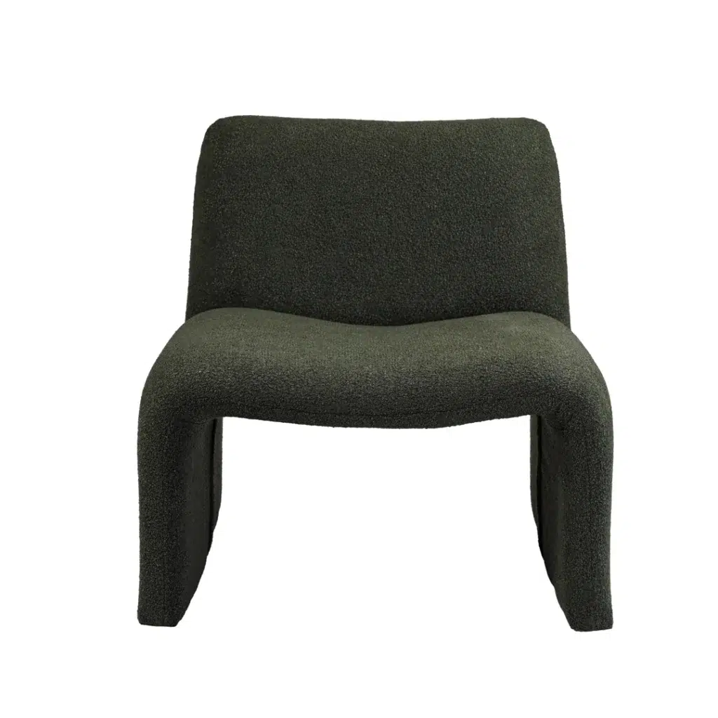Calais Forest Green Boucle Accent Chair