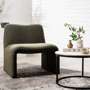 Calais Occasional Chair Forest Green Boucle Fabric