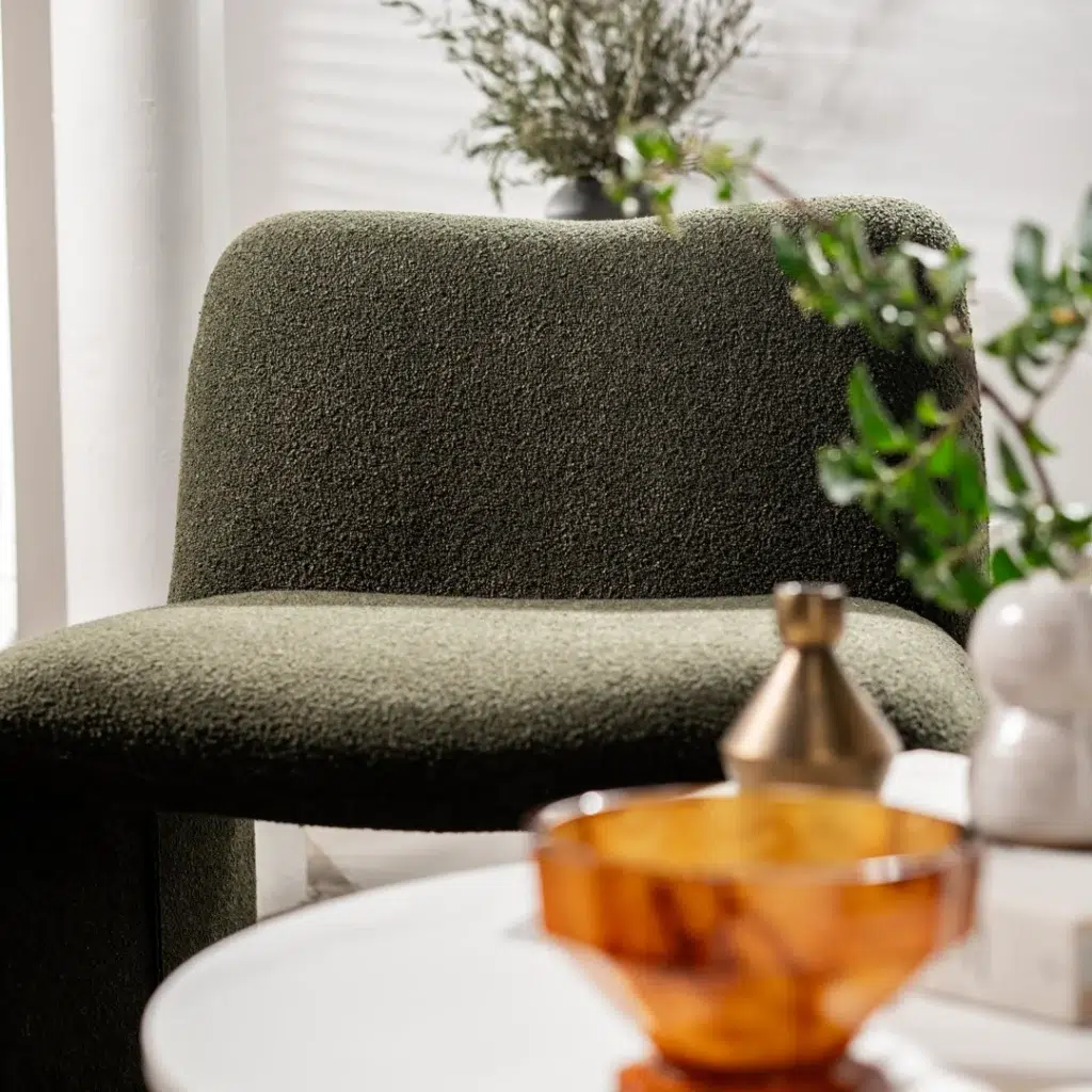 Calais Forest Green Boucle Occasional Chair