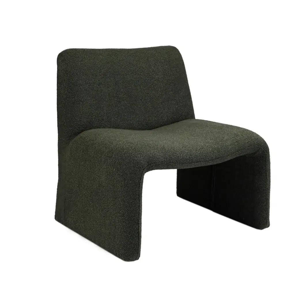 Calais Occasional Chair Forest Green Boucle Fabric