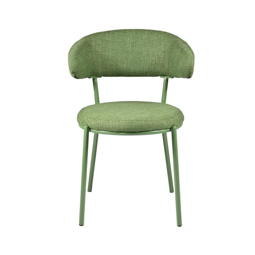 Cannes Moss Dining Chairs Set of 2 modern upholstered powder-coated frames