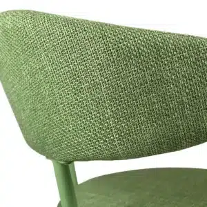 Cannes Moss Dining Chair Set of 2 with upholstered seats and powder-coated frame