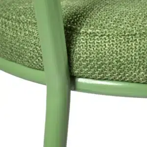 Cannes Dining Chair Moss Set of 2 with powder-coated frame and textured fabric for modern dining