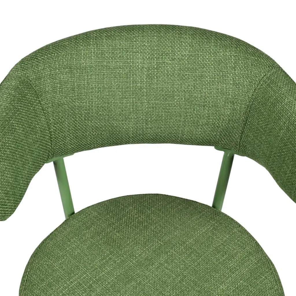 Cannes Dining Chair Moss Set of 2 with powder-coated frame and textured fabric for modern dining rooms