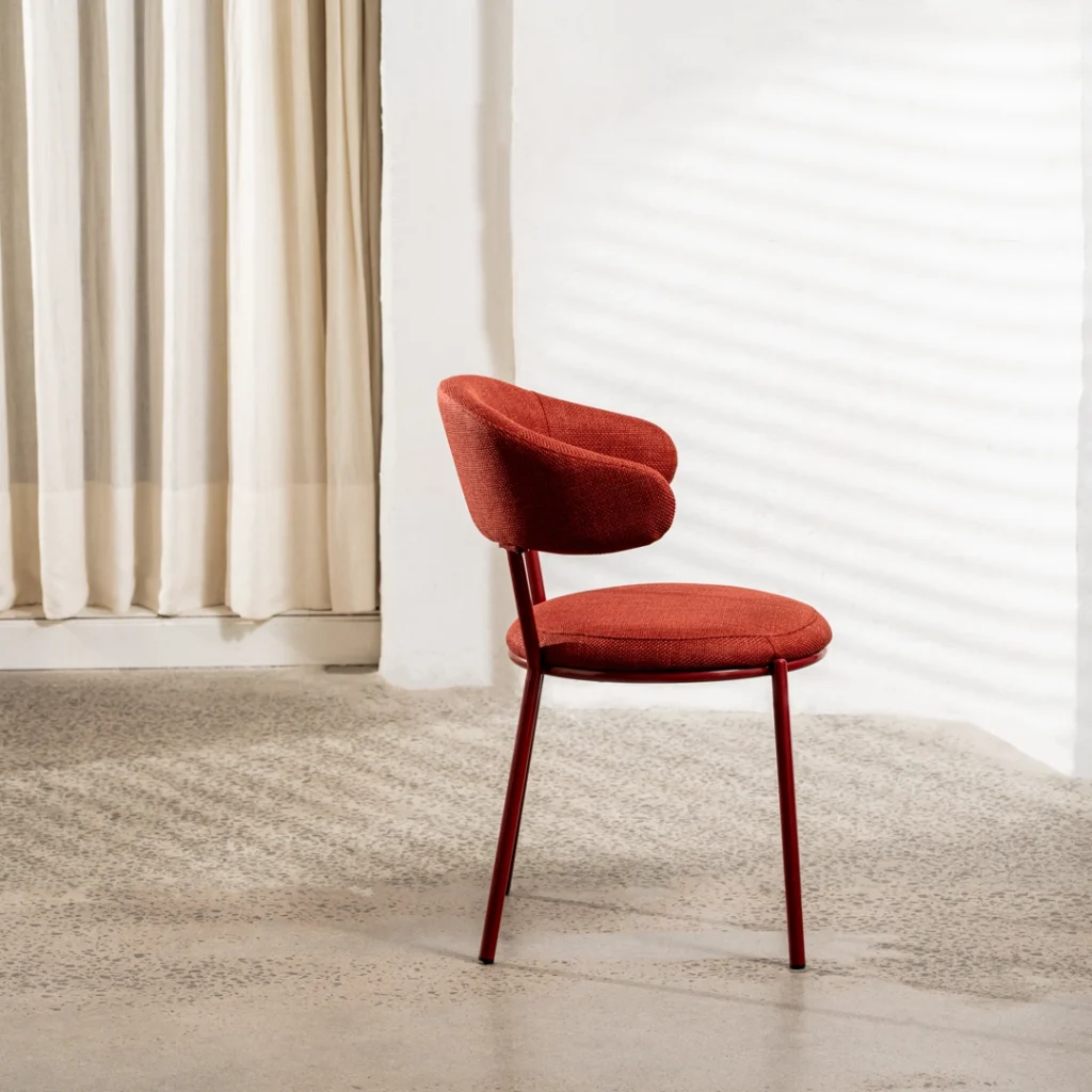 Cannes Plum Upholstered Dining Chairs Set of 2 with Powder-Coated Metal Frame