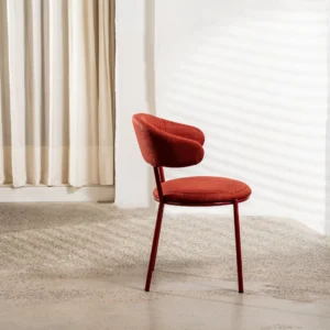 Cannes Plum Upholstered Dining Chairs Set of 2 with Powder-Coated Metal Frame