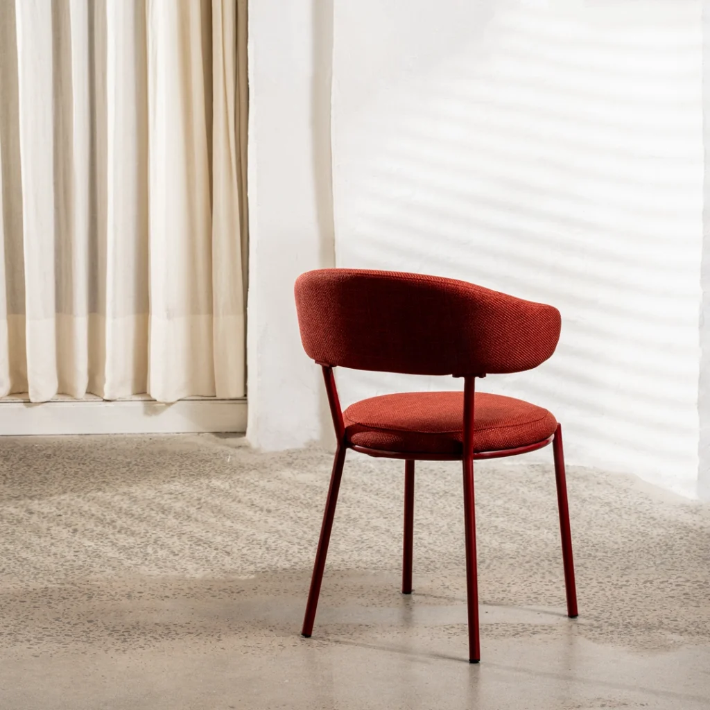 Cannes Plum Upholstered Dining Chairs Set of 2 Powder-Coated Frame