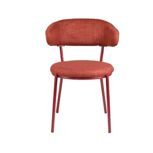 Plum textured dining chairs with metal frame set of 2 for modern dining room