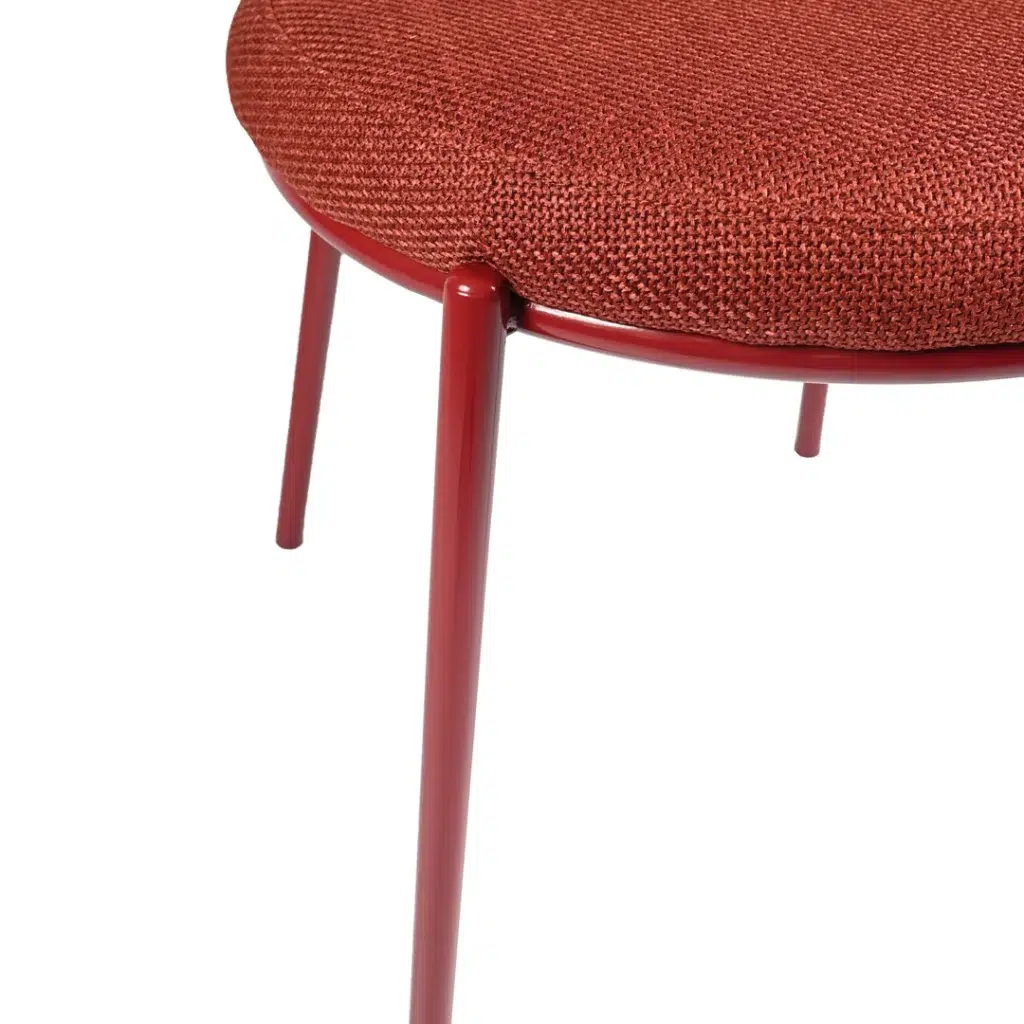 Plum textured dining chairs with metal frames for modern interiors set of 2