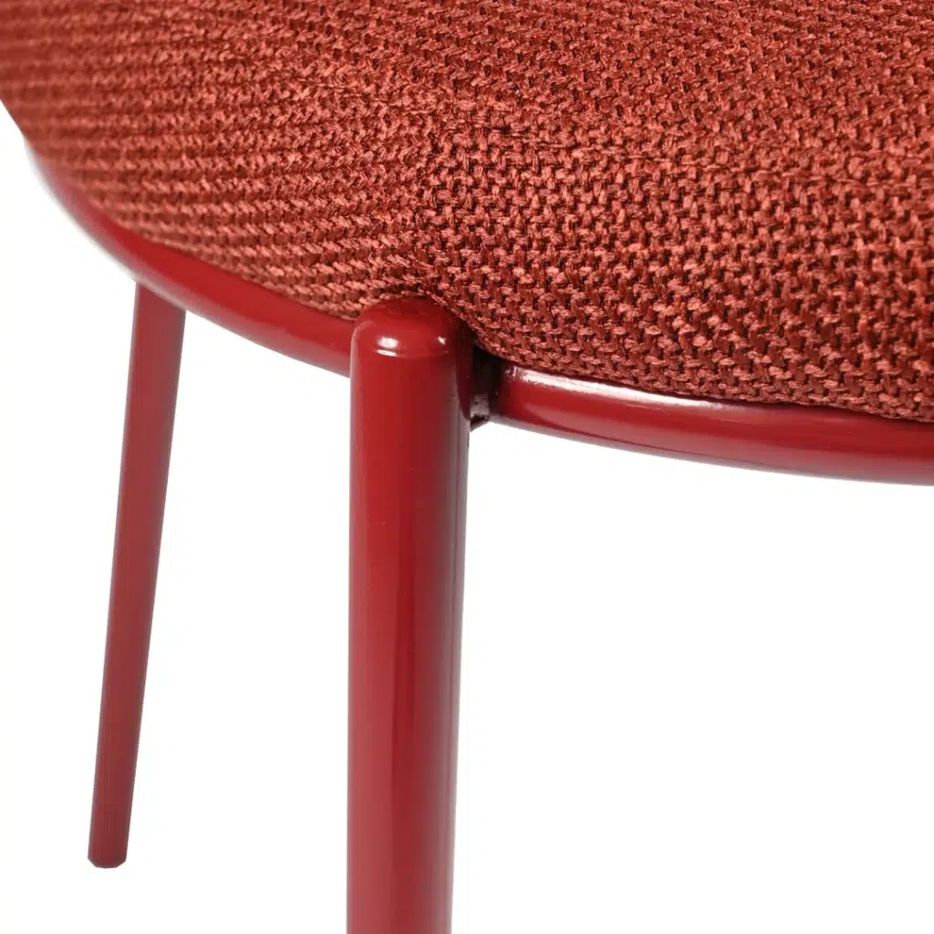 Plum textured dining chairs with metal frames set of 2 for modern dining room