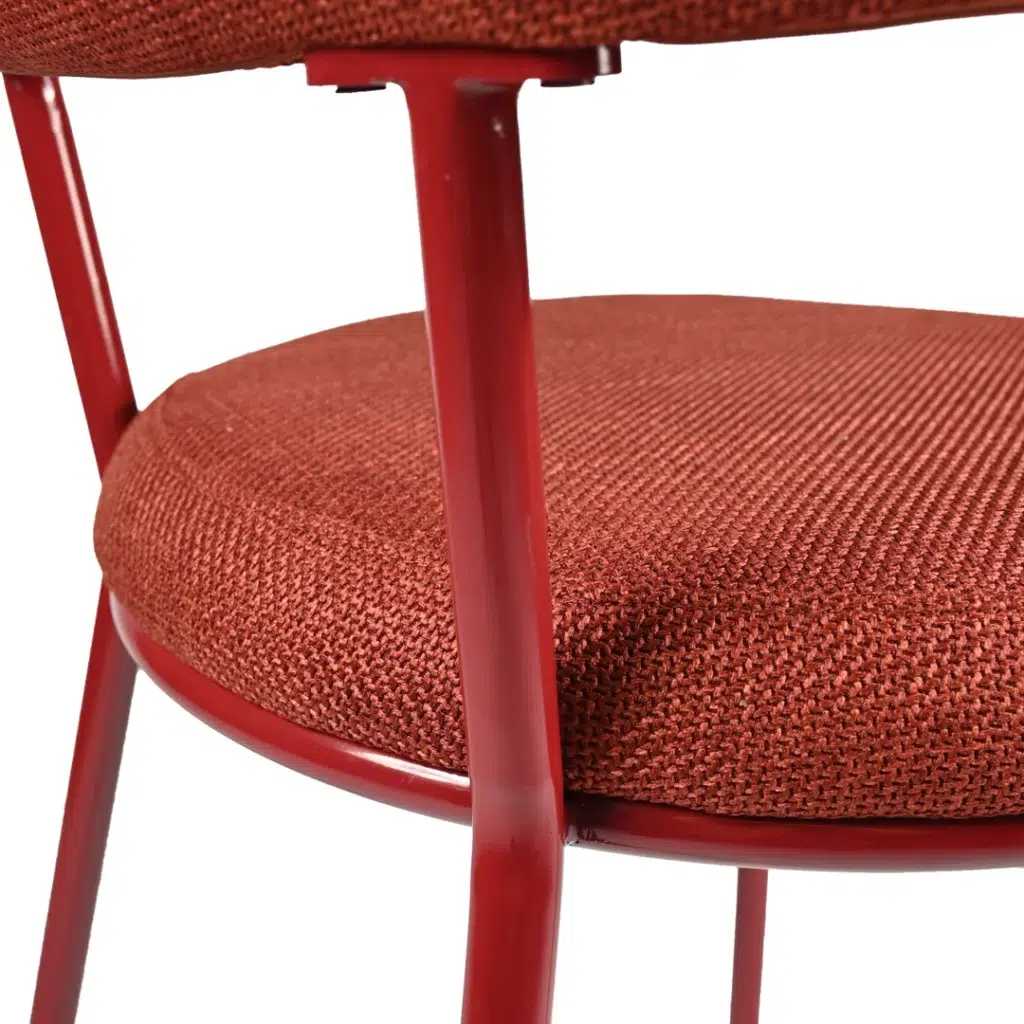 Plum textured dining chairs with metal frame set of 2 for modern dining room