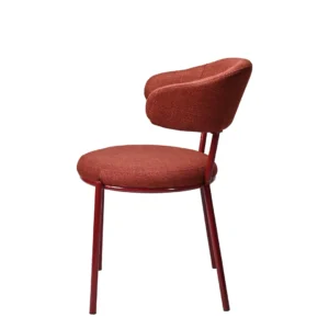 Plum textured dining chairs with metal frame set of 2 for modern dining room