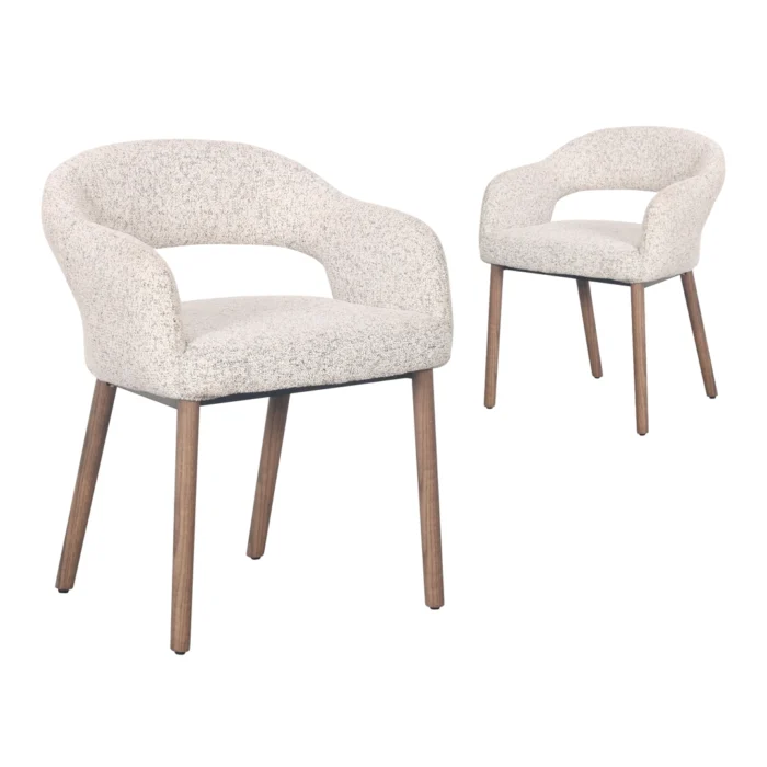Carlo Dining Chairs – Sand / Brown Leg (Set of 2)
