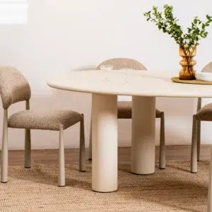 Autumn-toned modern dining chairs set of 2 with metal base and textured fabric