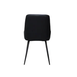 Black eco-leather dining chairs set of 2 with metal frame for modern dining room