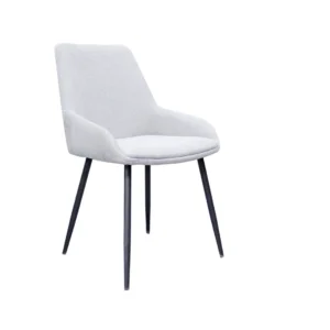 Costa dining chairs natural set of 2 with black metal frame and textured fabric upholstery