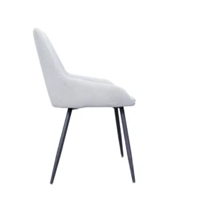 Costa dining chairs natural set of 2 with black metal frame and textured fabric upholstery