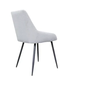 Costa dining chairs natural set of 2 with black metal frame and textured fabric upholstery