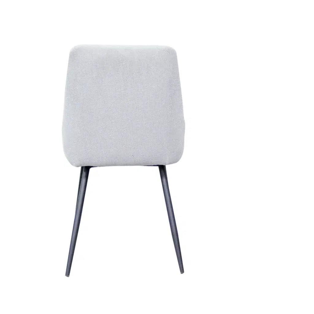 Costa Dining Chairs Natural Set of 2 with black metal frame and textured fabric upholstery