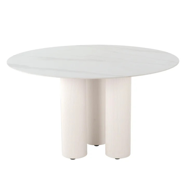 Cuba Round 1.3m Dining Table – White