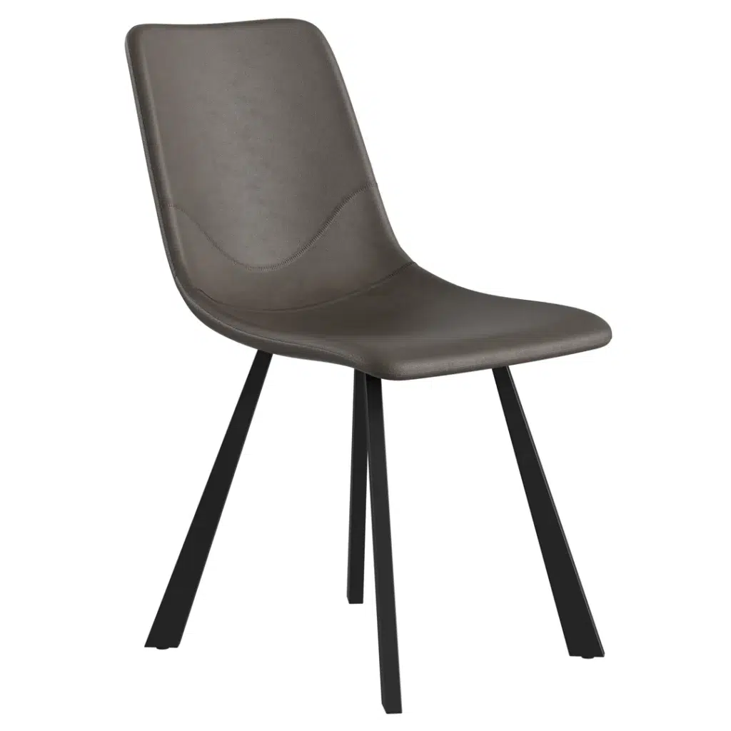 Colin Dining Chairs Set of 4 Antique Grey Black Frame Eco-Leather