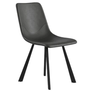 Colin Dining Chair Antique Black Set of 4 Faux Leather Tapered Legs