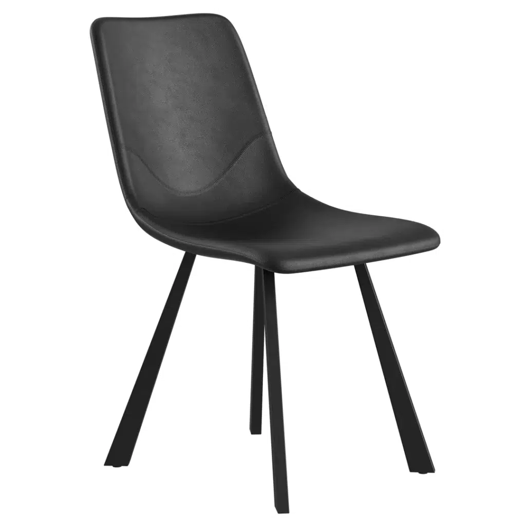 Colin Retro-Inspired Dining Chairs Set of 4 Black Eco-Leather