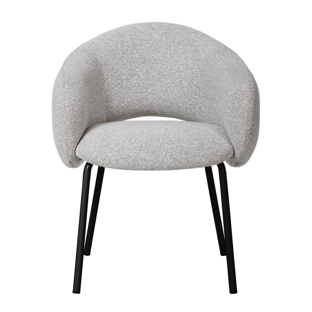 Black Clay Grey Dining Chairs Set of 2 Modern Minimalist Sculptural Design