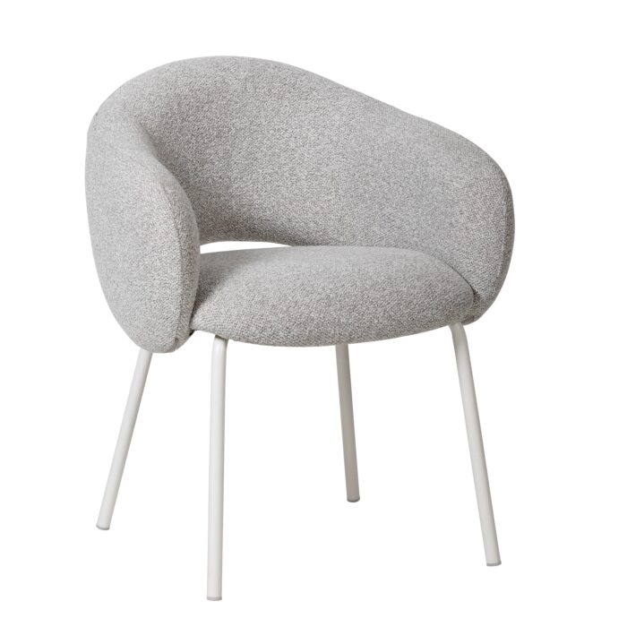 White Clay Grey Dining Chair Sculptural Ergonomic Comfortable Modern Decor