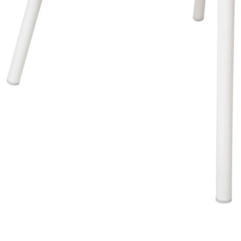 White dining chairs Clay Grey set of 2 with sculptural design ergonomic support breathable polyester upholstery wooden iron frame compact footprint for modern dining spaces