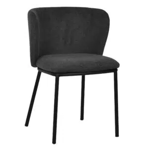 Marcus Fabric Dining Chair Charcoal Grey Set of 2 Space-Efficient Modern Durable Foam-Padded Comfort