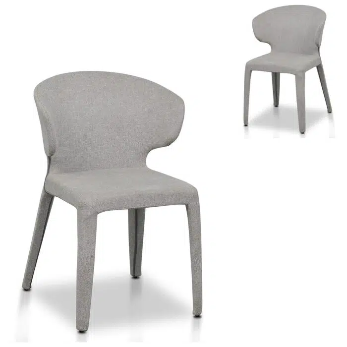 Orionne Fabric Dining Chair – Coastal Light Grey (Set of 2)