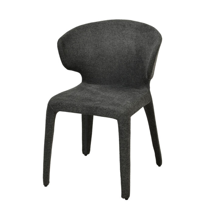Orionne Charcoal Grey Dining Chairs Set 2 Ergonomic Steel Frame Fabric Cushion