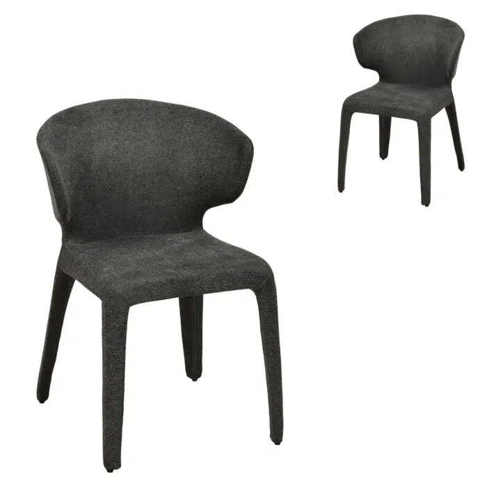 Orionne Fabric Dining Chair – Charcoal Grey (Set of 2)