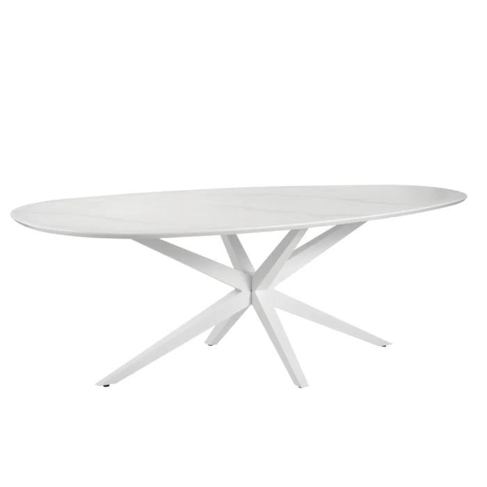 Diaz 2.25m Dining Table – White Cloud