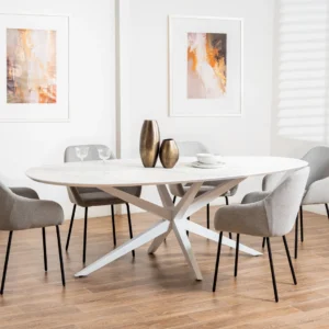 Grey dining chair set of 2 with ergonomic design and metal frame for modern dining rooms