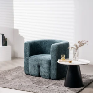 Donatella Occasional Chair in teal textured fabric modern living room seating