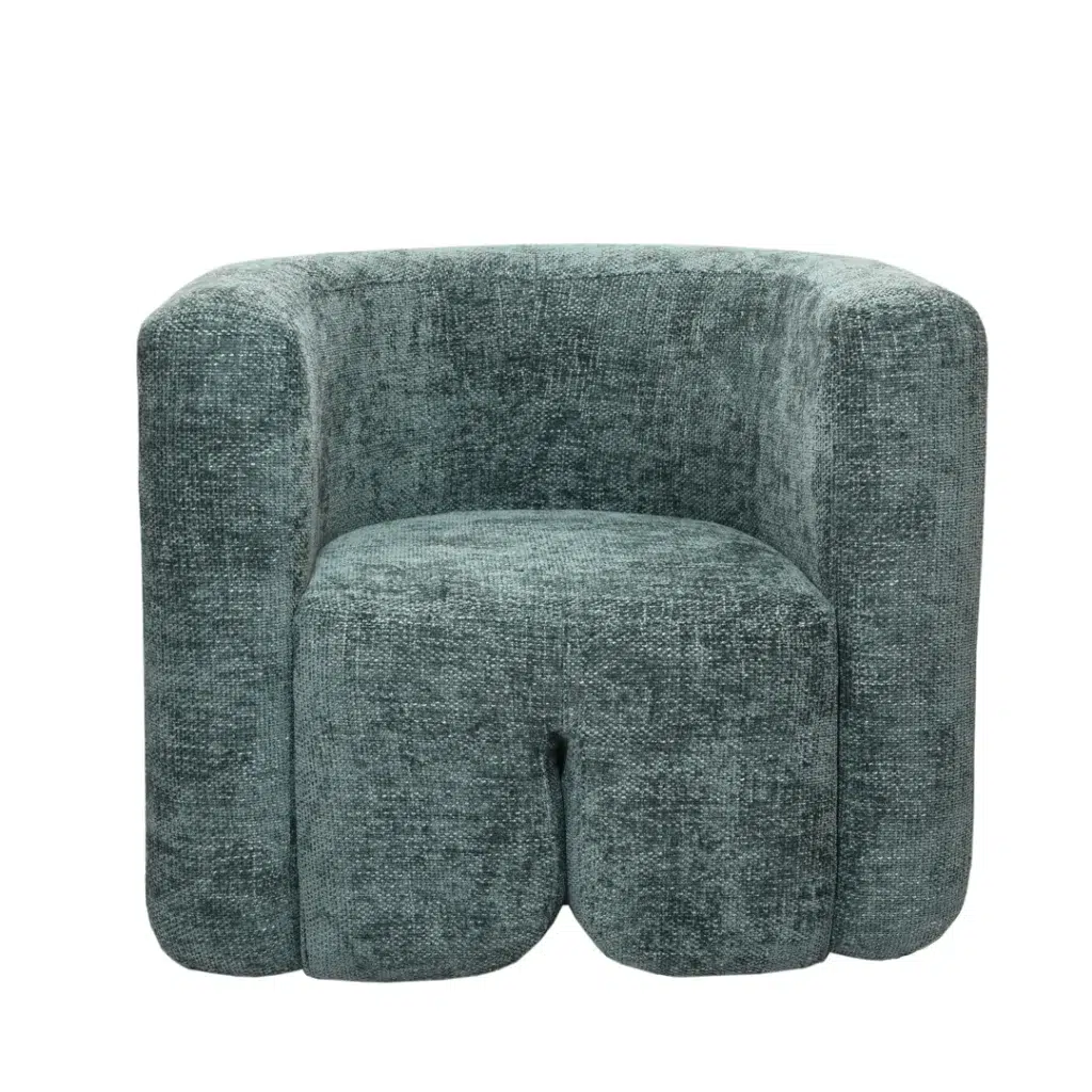 Donatella Occasional Chair in teal textured fabric modern living room seating