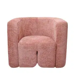 Donatella Occasional Chair in blush with modern curved design for living room or home office